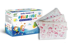 Khẩu Trang Y Tế Hello Kids ( Hoạ Tiết Hello Kitty - 50 Cái / Hộp )